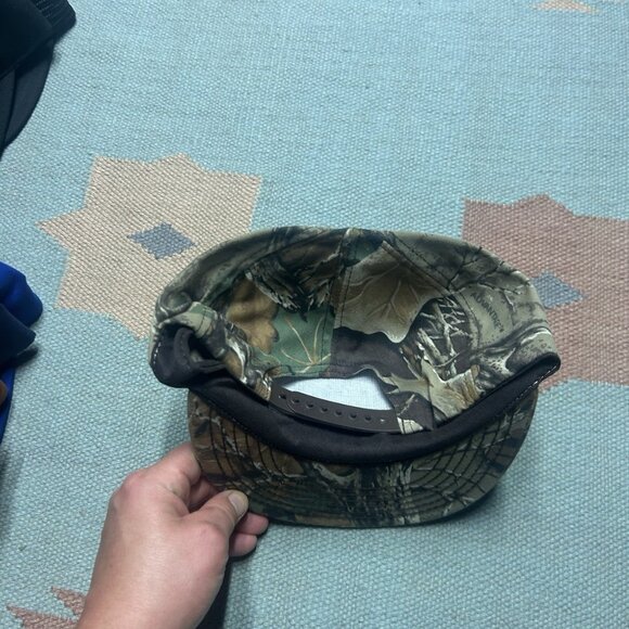 Vintage 90s snapback hat camo cap Rhodes Inc Michigan realtree made in USA - Picture 4 of 8